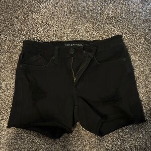Rock & Republic Distressed Black Shorts
